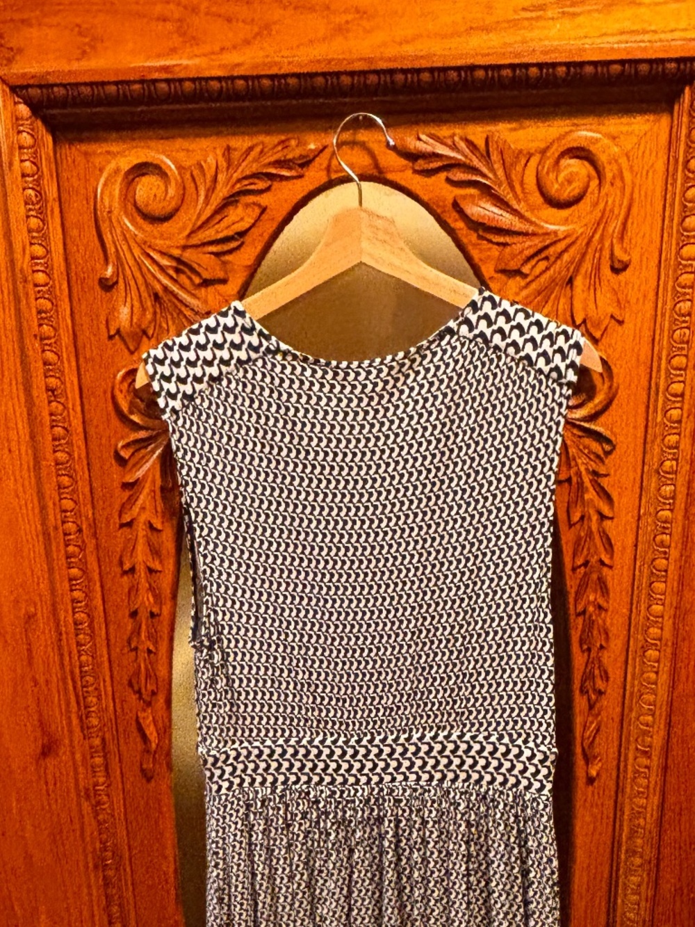 Boden Thea Sleeveless Midi Dress French Navy, Arc Geo, 10 R - Picture 4 of 7